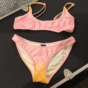 triangl top and bottom ombré from pink to yellow (xxs)